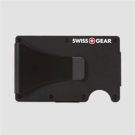 swissgear men's aluminium rfid card holder with money clip|SwissGear slim rfid card wallet.